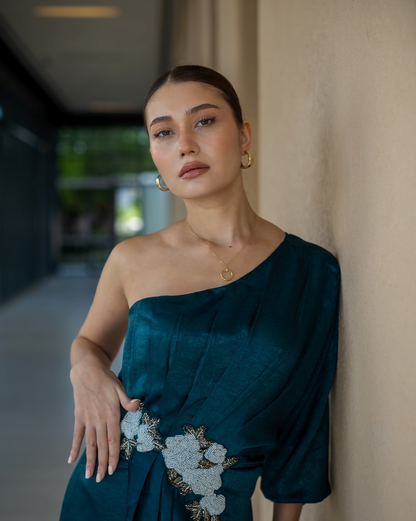 Drape One-Shoulder Dress