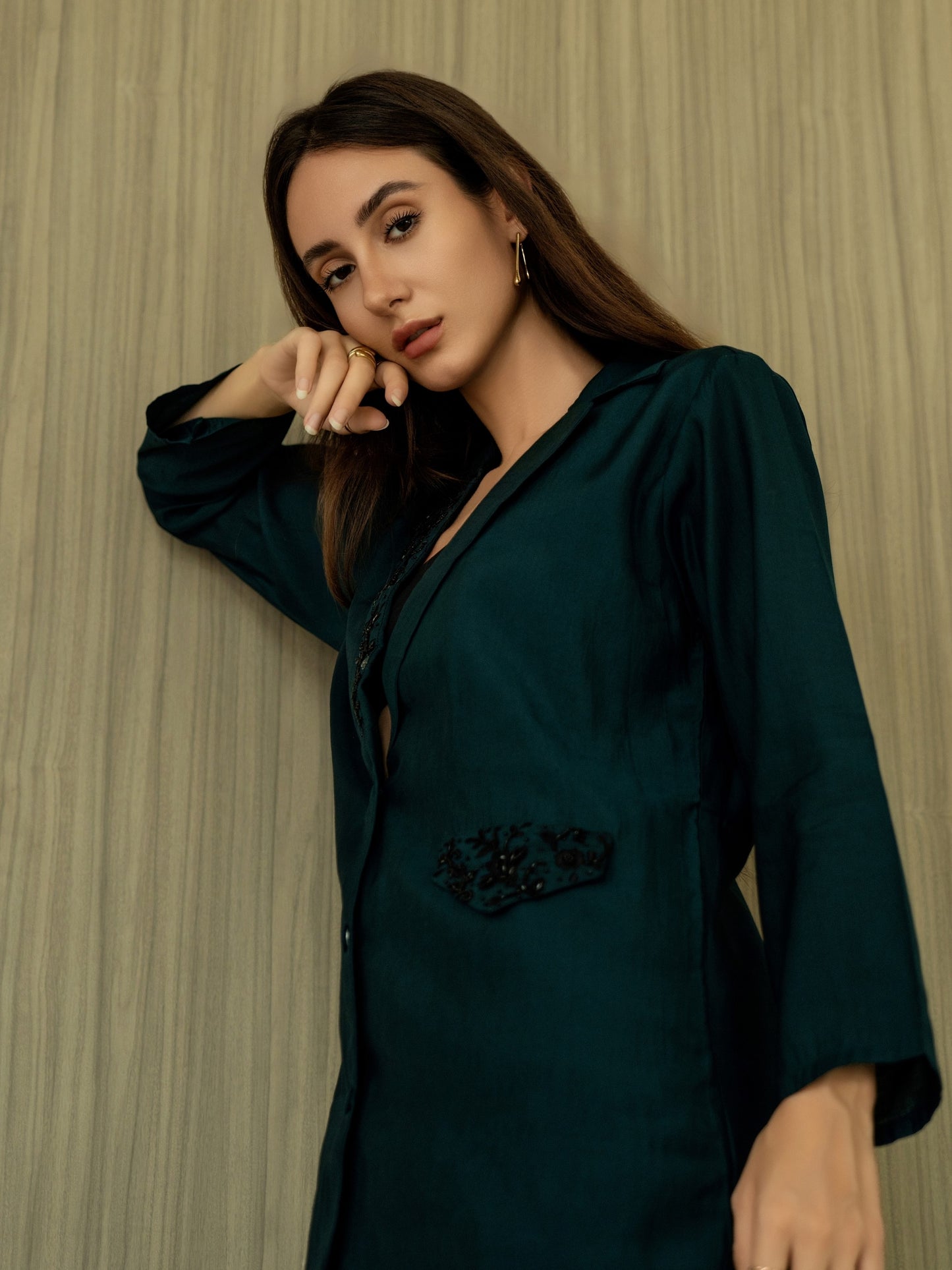 Embellished Blazer Set