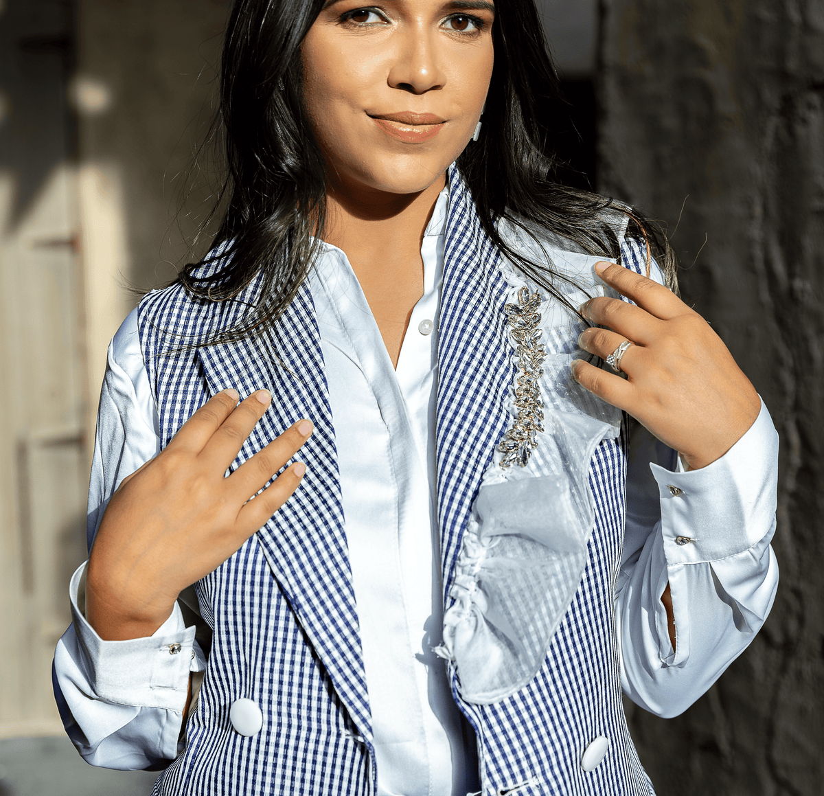 Check print set– 3-piece ensemble