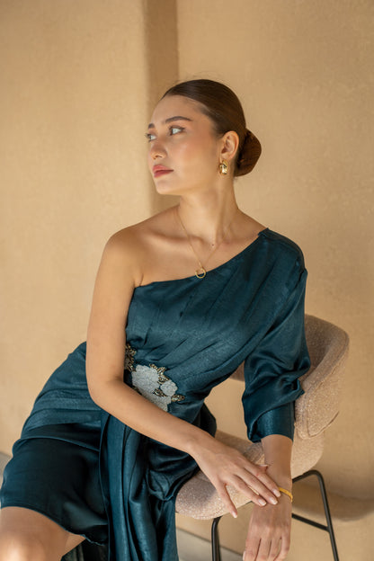 Drape One-Shoulder Dress