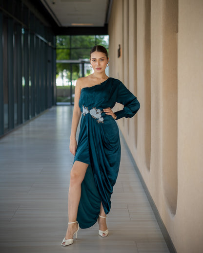 Drape One-Shoulder Dress