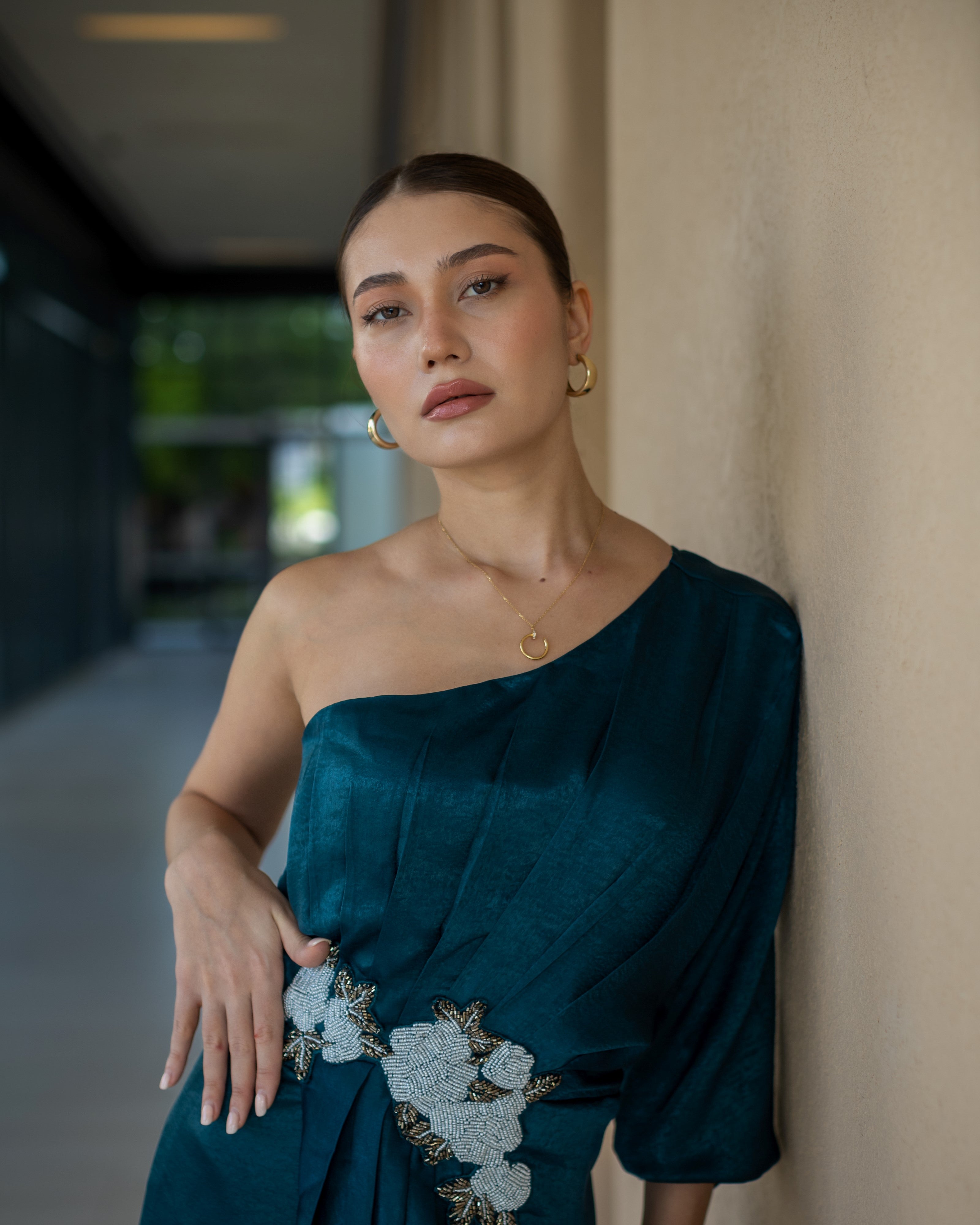 Drape One-Shoulder Dress