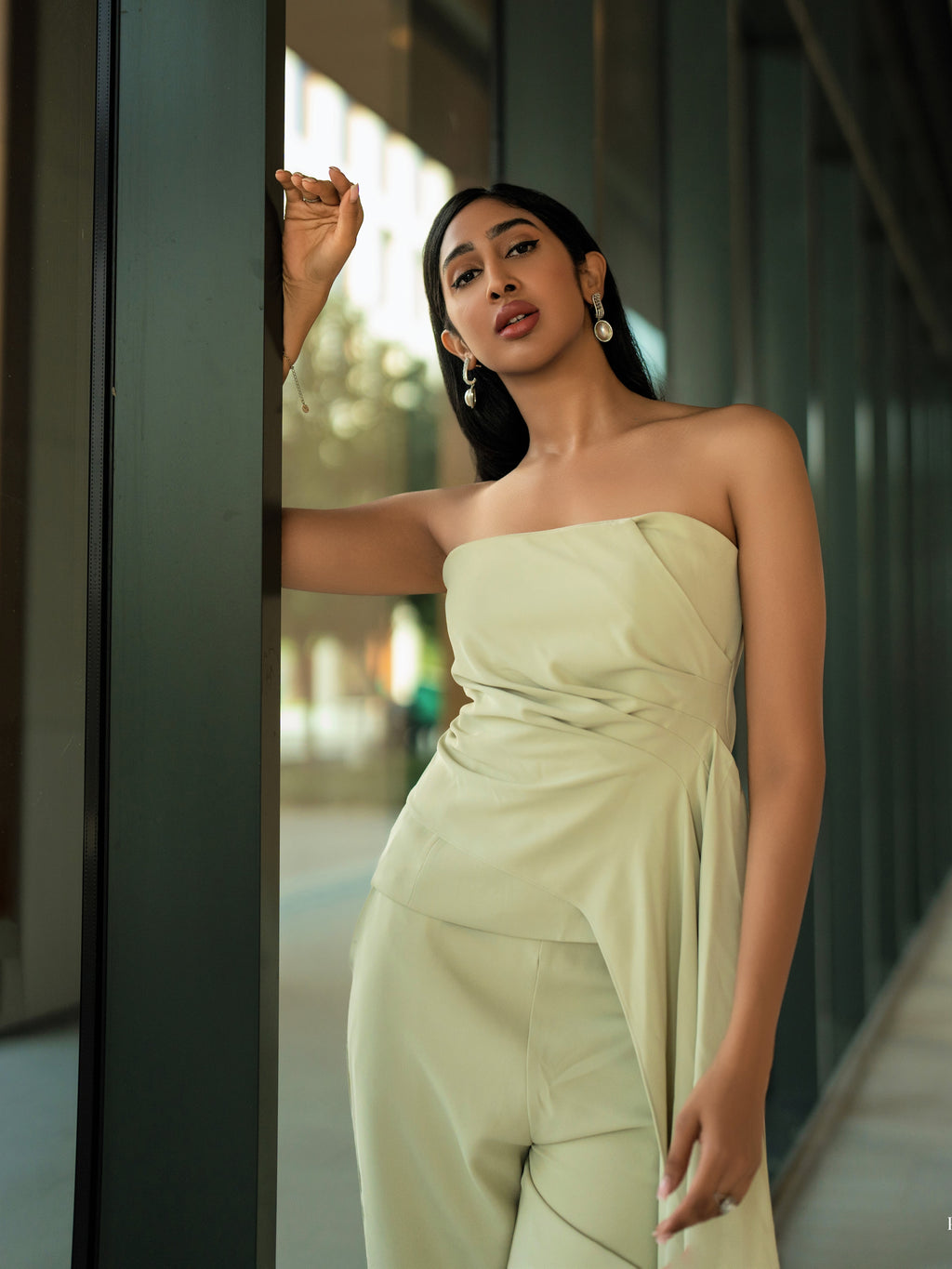 Tailored Bandeau with side detailing & trousers