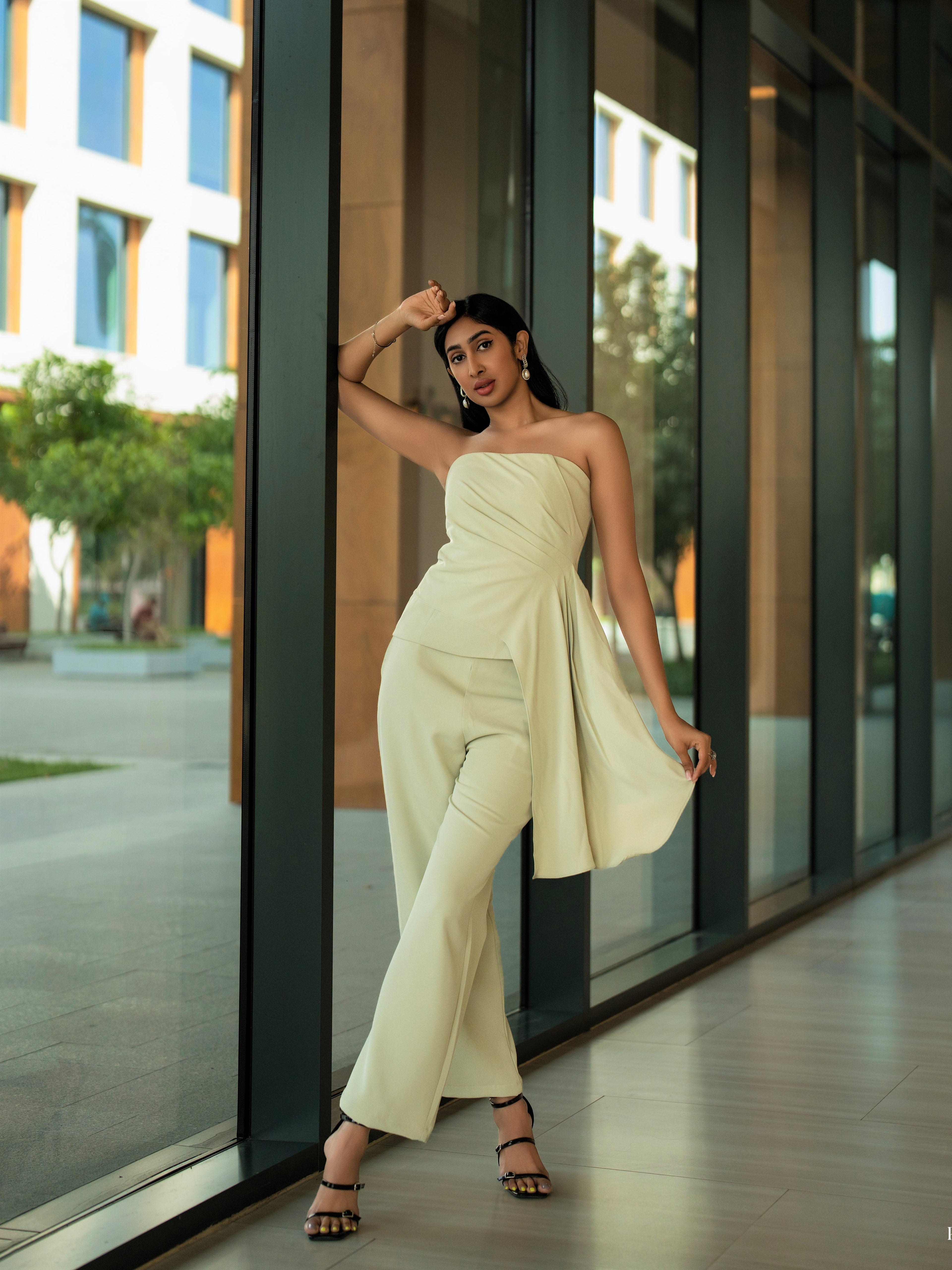 Tailored Bandeau with side detailing & trousers