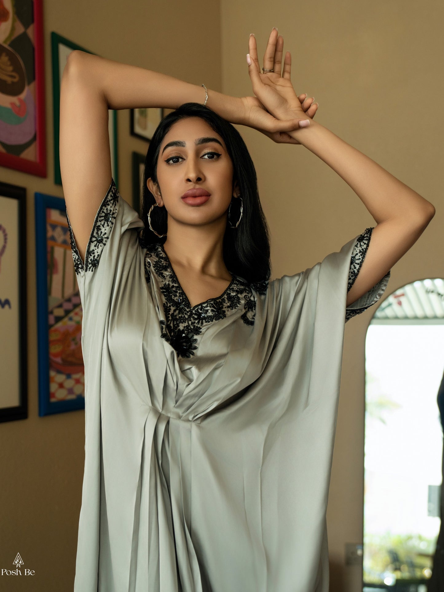 Designer Satin Kaftan