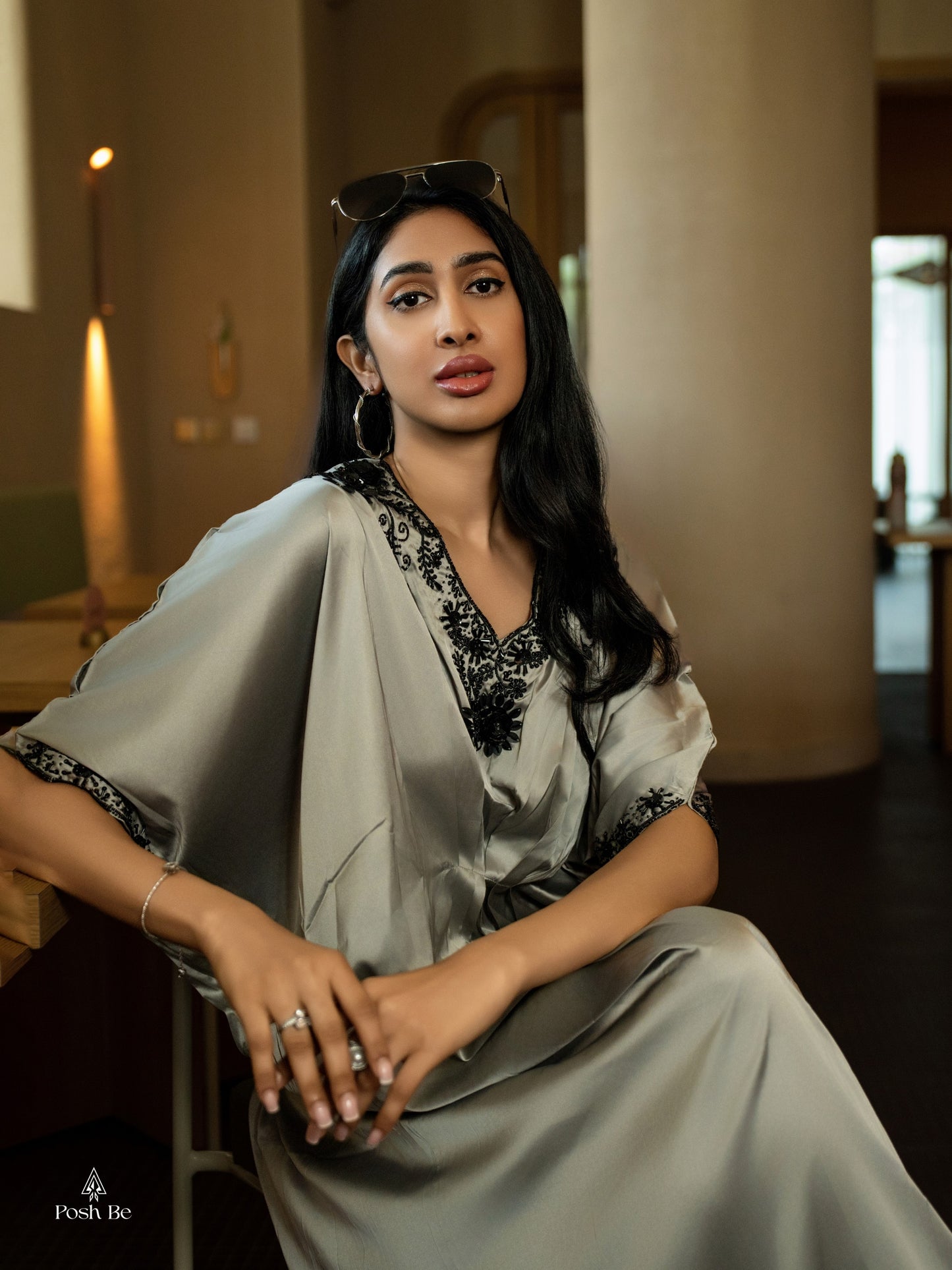 Designer Satin Kaftan