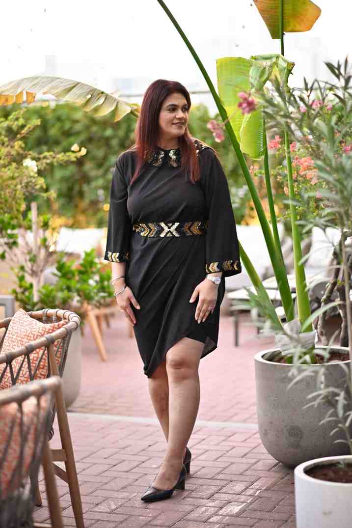 Midnight Drape Cowl Dress