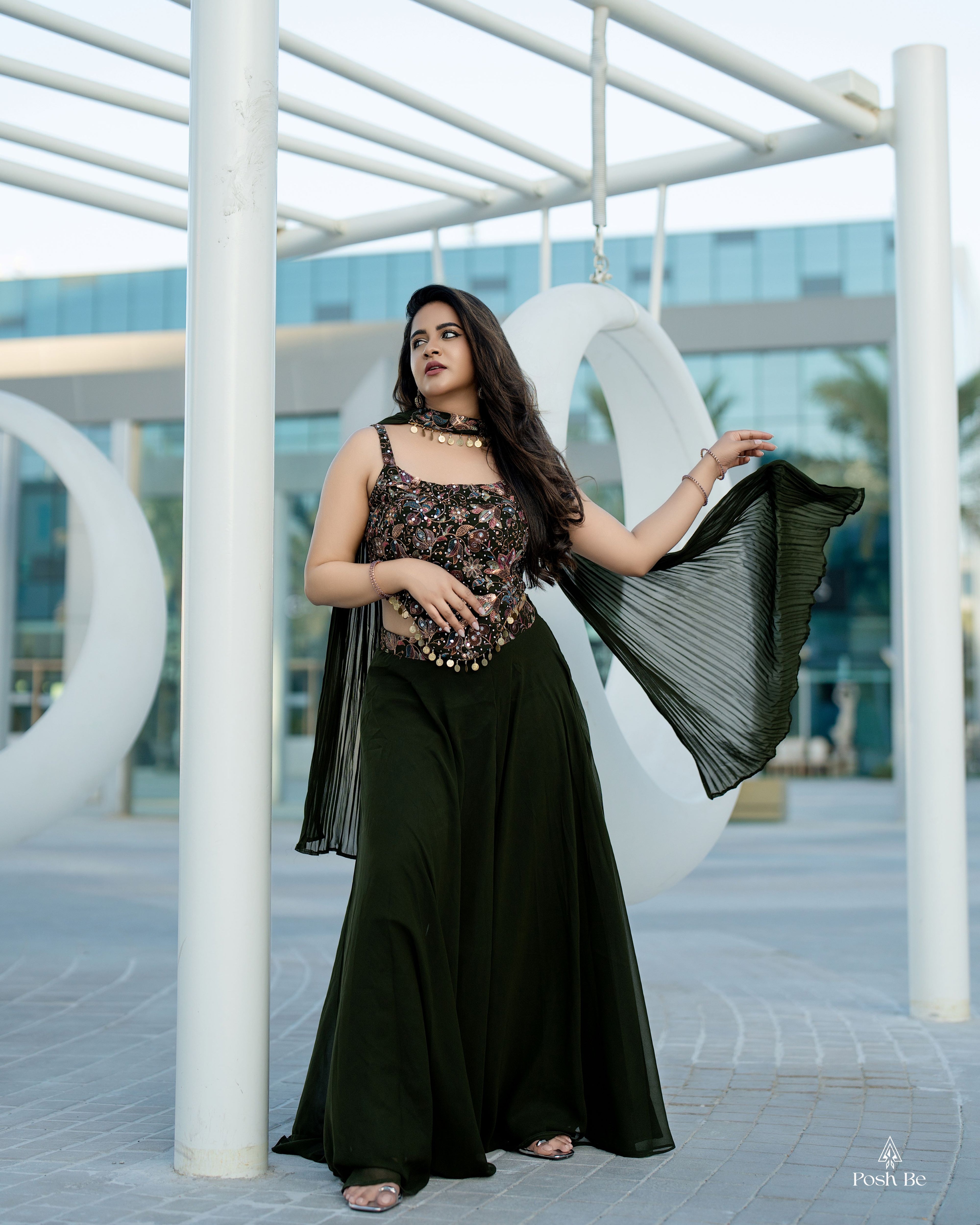Embellished choli and Sharara set