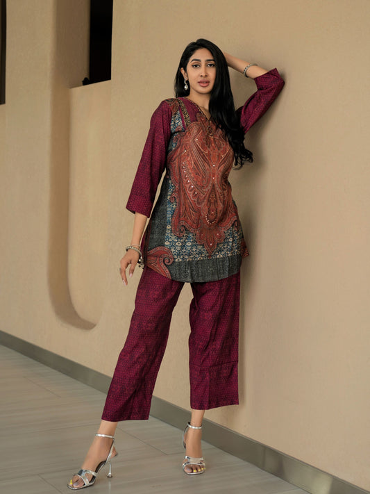 Paisley inspired printed Coordset