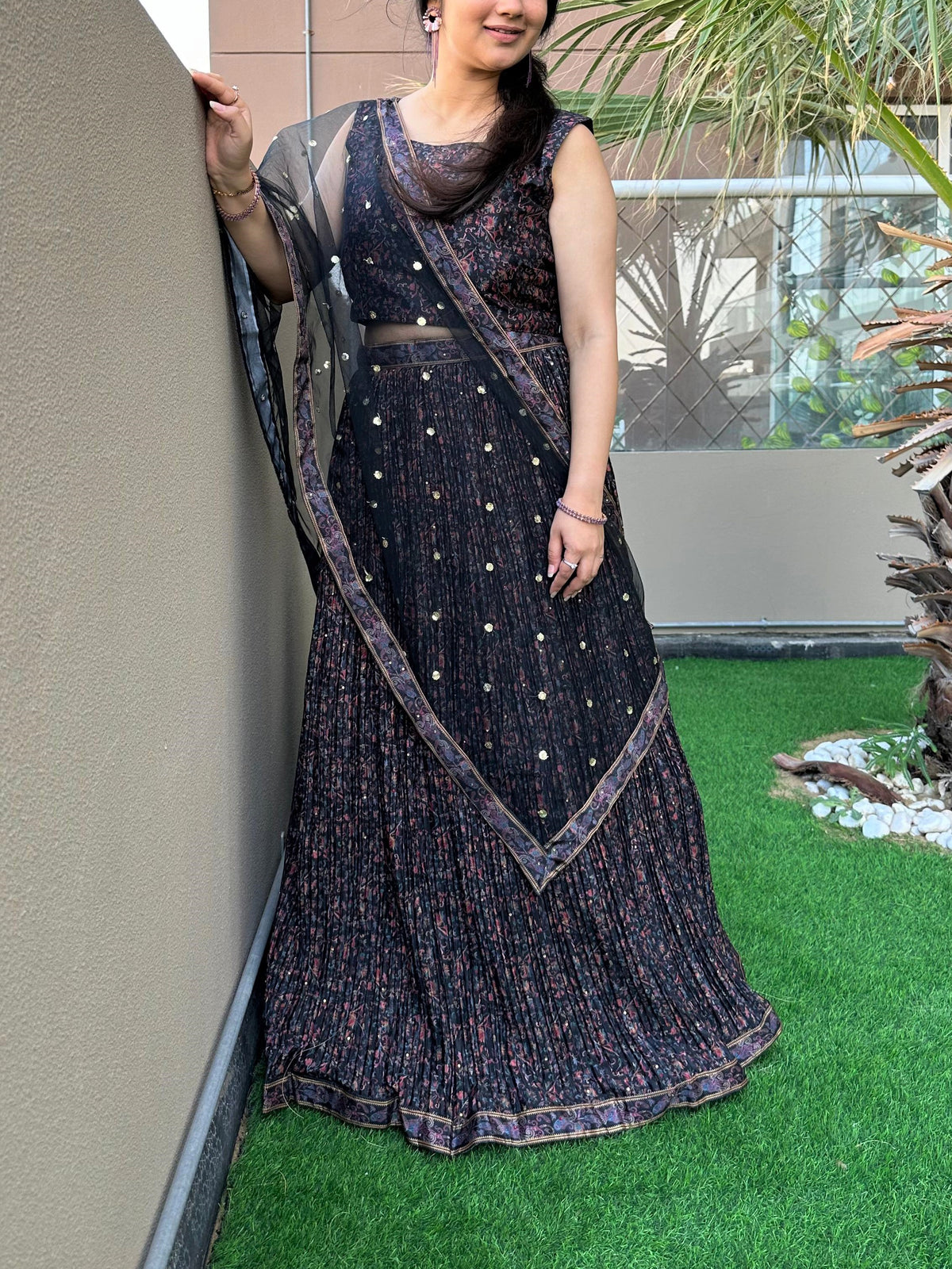 Printed lehenga set (Set of 4)