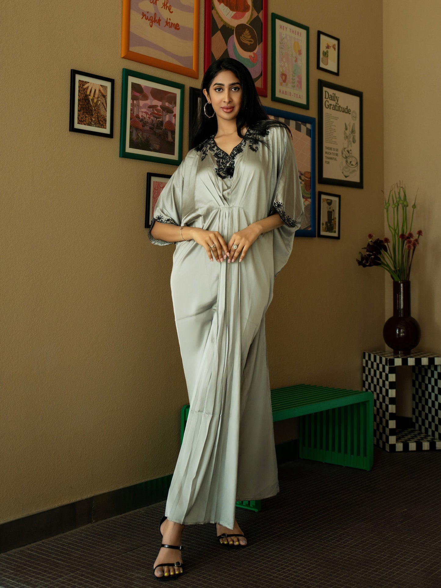 Designer Satin Kaftan